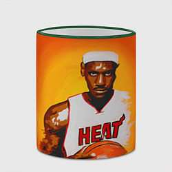 Кружка 3D LeBron James: Heat, цвет: 3D-зеленый кант — фото 2