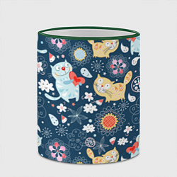 Кружка 3D Котята, цвет: 3D-зеленый кант — фото 2