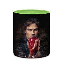 Кружка 3D Damon Salvatore V3, цвет: 3D-белый + светло-зеленый — фото 2