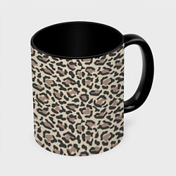 Кружка 3D Шкура леопарда, цвет: 3D-белый + черный