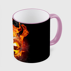 Кружка 3D Огненная стихия хэллоуин, цвет: 3D-розовый кант