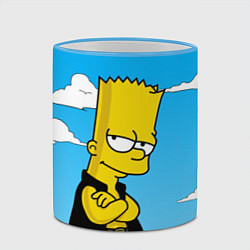 Кружка 3D Задумчивый Барт, цвет: 3D-небесно-голубой кант — фото 2