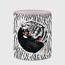 Кружка 3D Yin Yang Tigers, цвет: 3D-розовый кант — фото 2