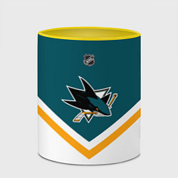 Кружка 3D NHL: San Jose Sharks, цвет: 3D-белый + желтый — фото 2