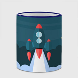 Кружка 3D Ракета, цвет: 3D-синий кант — фото 2