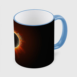 Кружка 3D Солнечное затмение, цвет: 3D-небесно-голубой кант