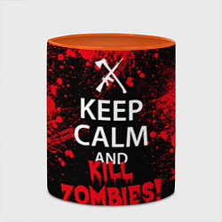 Кружка 3D Keep Calm & Kill Zombies, цвет: 3D-белый + оранжевый — фото 2