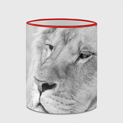 Кружка 3D Мудрый лев, цвет: 3D-красный кант — фото 2