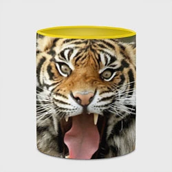 Кружка 3D Удивленный тигр, цвет: 3D-белый + желтый — фото 2