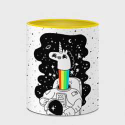 Кружка 3D Единорог астронавт, цвет: 3D-белый + желтый — фото 2