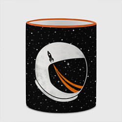 Кружка 3D Шлем астронавта, цвет: 3D-оранжевый кант — фото 2