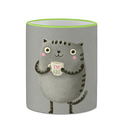 Кружка 3D Cat Love Kill, цвет: 3D-светло-зеленый кант — фото 2