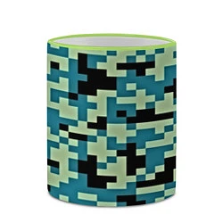 Кружка 3D Камуфляж пиксельный: голубой/черный, цвет: 3D-светло-зеленый кант — фото 2