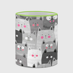 Кружка 3D Котейки 2, цвет: 3D-светло-зеленый кант — фото 2