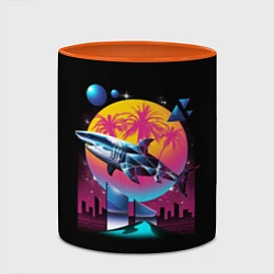 Кружка 3D Ретро акула, цвет: 3D-белый + оранжевый — фото 2