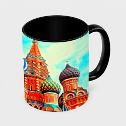 Кружка 3D Blue Kremlin, цвет: 3D-белый + черный
