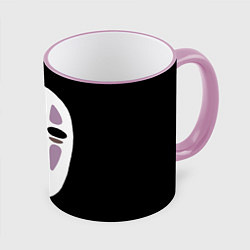 Кружка 3D Маска безликого, цвет: 3D-розовый кант