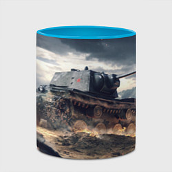 Кружка 3D Танк, цвет: 3D-белый + небесно-голубой — фото 2