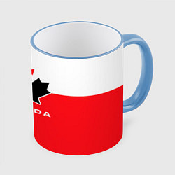 Кружка 3D Canada Team, цвет: 3D-небесно-голубой кант