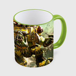 Кружка 3D WH40k warboss, цвет: 3D-светло-зеленый кант