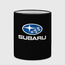 Кружка 3D Subaru - emblem, цвет: 3D-черный кант — фото 2