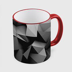 Кружка 3D Gray abstraction, цвет: 3D-красный кант