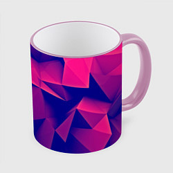 Кружка 3D Violet polygon, цвет: 3D-розовый кант