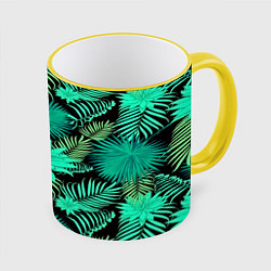 Кружка 3D Tropical pattern, цвет: 3D-желтый кант