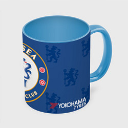 Кружка 3D Chelsea FC: Yokohama Tyres, цвет: 3D-белый + небесно-голубой