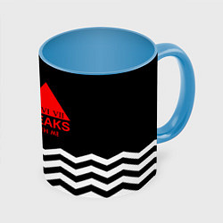 Кружка 3D Fire walk with me, цвет: 3D-белый + небесно-голубой