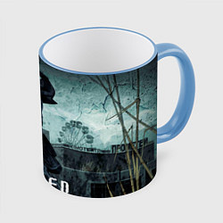Кружка 3D STALKER: Pripyat, цвет: 3D-небесно-голубой кант