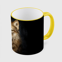 Кружка 3D Морской волк, цвет: 3D-желтый кант