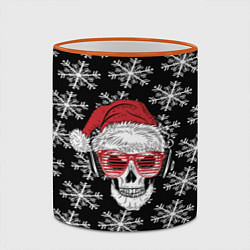 Кружка 3D Santa Skull хипстер, цвет: 3D-оранжевый кант — фото 2