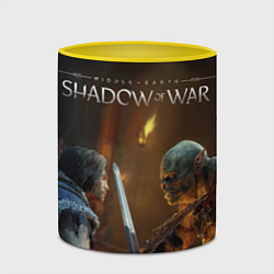 Кружка 3D Shadow of War 8, цвет: 3D-белый + желтый — фото 2