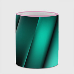 Кружка 3D Emerald lines, цвет: 3D-розовый кант — фото 2