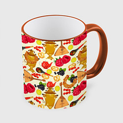 Кружка 3D Народная кухня, цвет: 3D-оранжевый кант