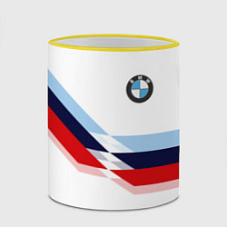 Кружка 3D BMW БМВ WHITE, цвет: 3D-желтый кант — фото 2