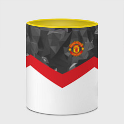 Кружка 3D Man United FC: Grey Polygons, цвет: 3D-белый + желтый — фото 2