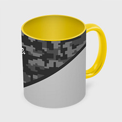 Кружка 3D Hype Military #3, цвет: 3D-белый + желтый