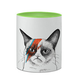 Кружка 3D David Bowie: Grumpy cat, цвет: 3D-белый + светло-зеленый — фото 2