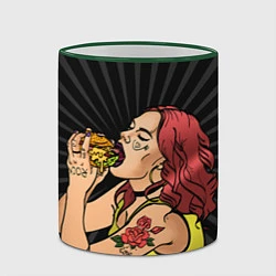 Кружка 3D Face: Burger, цвет: 3D-зеленый кант — фото 2