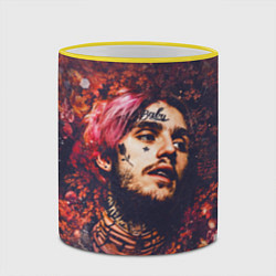Кружка 3D Lil Peep: Cry baby, цвет: 3D-желтый кант — фото 2