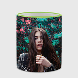 Кружка 3D Dua Lipa: Floral, цвет: 3D-светло-зеленый кант — фото 2