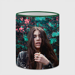 Кружка 3D Dua Lipa: Floral, цвет: 3D-зеленый кант — фото 2