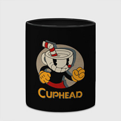 Кружка 3D Cuphead: Mugman, цвет: 3D-белый + черный — фото 2