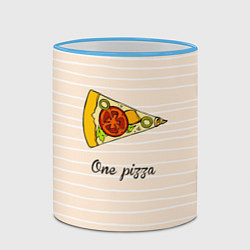 Кружка 3D One Love - One pizza, цвет: 3D-небесно-голубой кант — фото 2