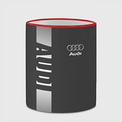 Кружка 3D Audi: Grey Sport, цвет: 3D-красный кант — фото 2