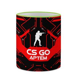 Кружка 3D CS:GO - Артём, цвет: 3D-светло-зеленый кант — фото 2