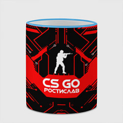 Кружка 3D CS:GO Ростислав, цвет: 3D-небесно-голубой кант — фото 2