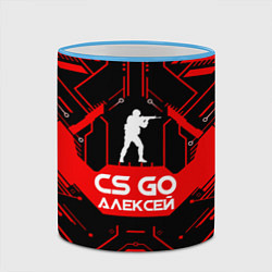 Кружка 3D CS:GO - Алексей, цвет: 3D-небесно-голубой кант — фото 2